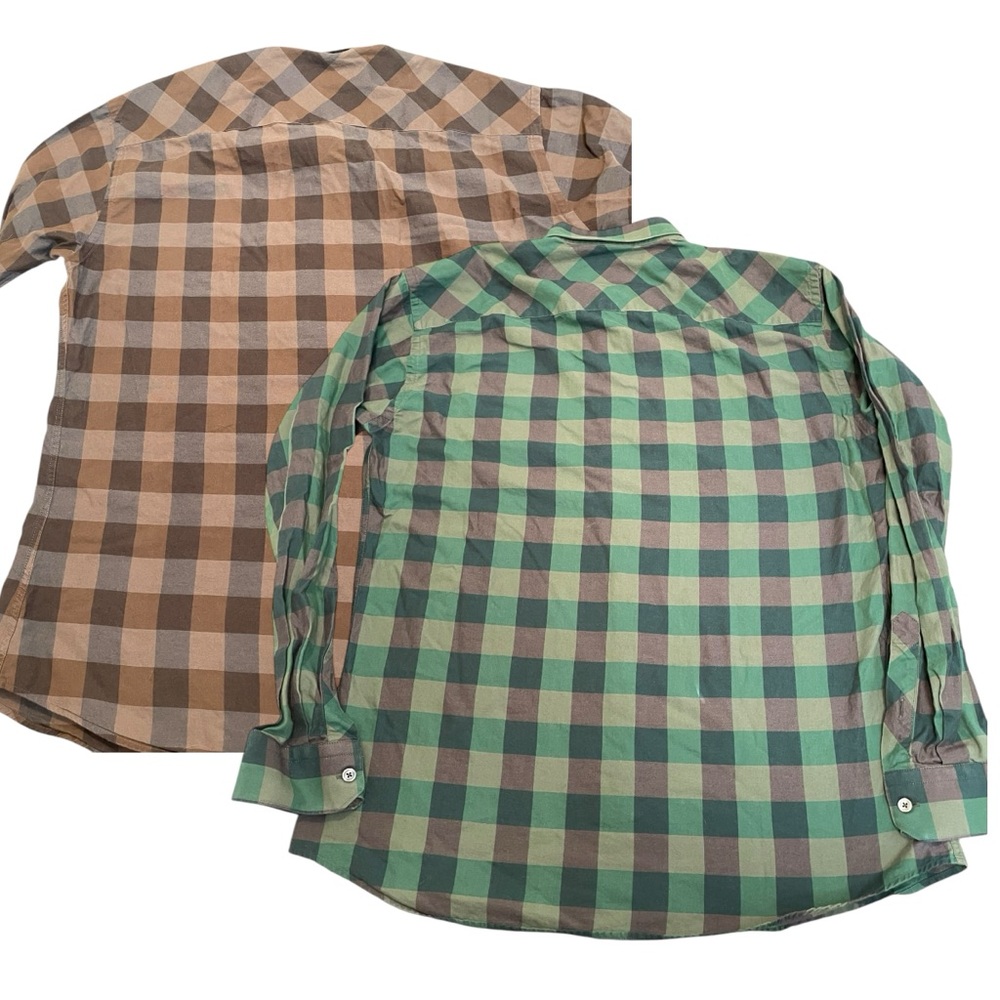 Jared Lang Lot Of 2 Plaid Button Down Long Sleeve… - image 2